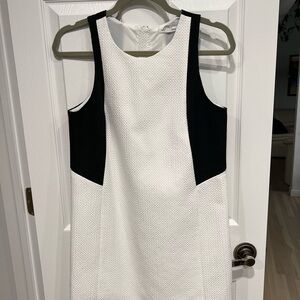 Club Monaco White Dress with Black Side Panels